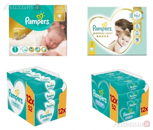 Pampers Premium Care (1,2,3,4,5), Pampers Sensitive & Fresh Clean Tovaglioli