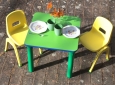 tavolo verdemela tutticolori + 2 sedie - nuovo