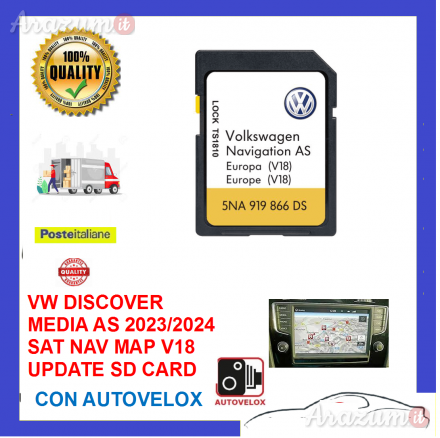 SD MAPPE+AUTOVELOX VOLKSWAGEN DISCOVER MEDIA MIB1/MIB2 E PRO 2023-24 EUROPA FULL