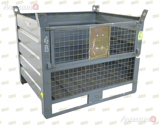 Contenitori metallici in lamiera e rete con slitte