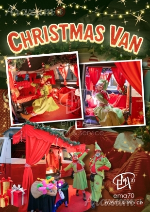 CHRISTMAS VAN - ANIMAZIONE POSTAZIONE FISSA  - ELFI - ANIMAZIONI DI NATALE - SPETTACOLI ITINERANTI- GADGET - DOLCETTI - SCULTURE DI PALLONCINI