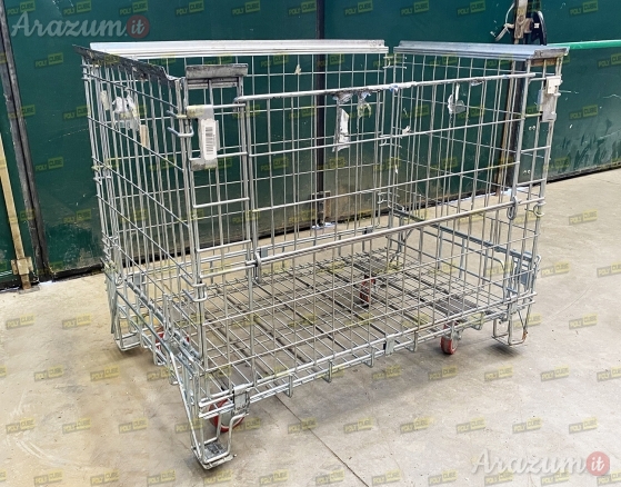 Gabbie o ceste metalliche sovrapponibili con ruote