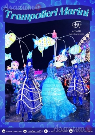 TRAMPOLIERI MARINI  - EMA 70 EVENTI PRESENTA PERFORMANCE UNICA IN ITALIA – COSTUMI SCENOGRAFICI – TEMA MARE PER EVENTI AZIENDALI EVENTI PRIVATI EVENTI PUBBLICI DI PIAZZA