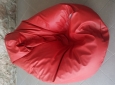 Poltrona sacco pouf bean bag rossa in ecopelle