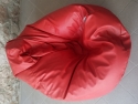 Poltrona sacco pouf bean bag rossa in ecopelle