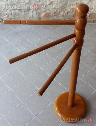 Piantana porta asciugamani Portasalviette in legno di Faggio Massello