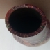 Vaso in legno decorato per fiori da tavolo forma piatta ovale liscia