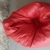 Poltrona sacco pouf bean bag rossa in ecopelle 2