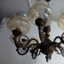 Lampadario in ottone e Vetro inciso 8 bracci 2