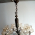 Lampadario in ottone e Vetro inciso 8 bracci 3