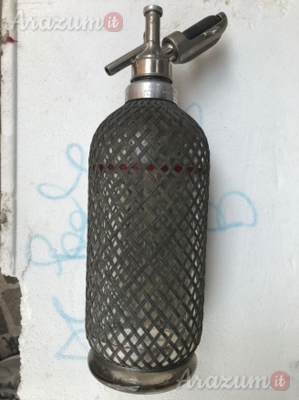 Bottiglia Vetro Ret Acciaio Seltz d’Epoca