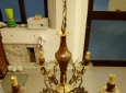 Lampadario 5 Luci bracci in Ottone e legno in perfetto stato
