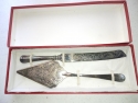 Paletta e coltello da torta antichi in Silver Plated,