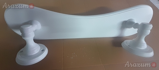 Mensola legno sagomata laccata Bianco opaco Nuova