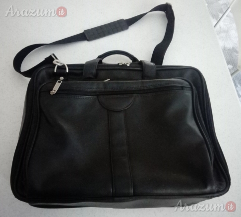 Borsa porta documenti o per PC portatile o altro in pelle nera