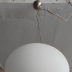 Lampadario a Globo Ovale in Vetro Bianco Opaline 2