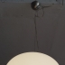 Lampadario a Globo Ovale in Vetro Bianco Opaline