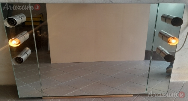 Pensile a Specchio da Bagno con 6 lampadine orientabili