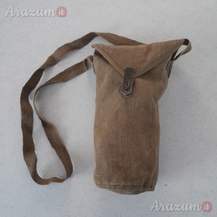 Custodia porta maschera a gas militare in stoffa pesante in perfette condizioni