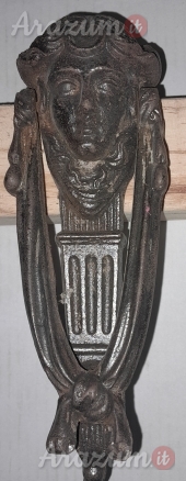 Batacchio Battente in Ferro Forgiato Antico a forma di Cristo XVIII secolo