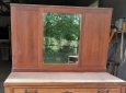 Cassettone  più Specchiera Antico in legno Mogano senza piano di pietra