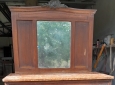 Cassettone Comò Specchiera Antico in legno con piano di pietra