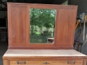 Cassettone più Specchiera Antico in legno Mogano senza piano di pietra