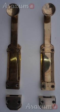 Paletto Catenaccio fermaporta saliscendi gancio porta in Ottone Lucido 20 cm