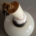 Lampadario in Vetro e Ceramica con attacco per lampadine E 27 diametro campana 35 cm.