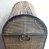 Baule Cesta stile Coloniale in metallo nero e canna di Bambù Vintage, 4