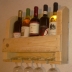 Porta bottiglie e calici in legno da parete.NUOVI