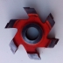 Fresa x legno e altri materiali Toupie Ø foro albero 20mm. larghezza 8,6 cm. x altezza 16 mm. inclinazione 15 °gradi. 2