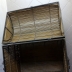 Baule Cesta stile Coloniale in metallo nero e canna di Bambù Vintage,