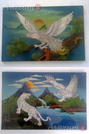 Quadro in Madreperla per Aquila e Lacca ,realizzato a mano