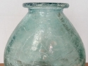 Grande vaso in vetro Verde-Azzurro di forma Ovale