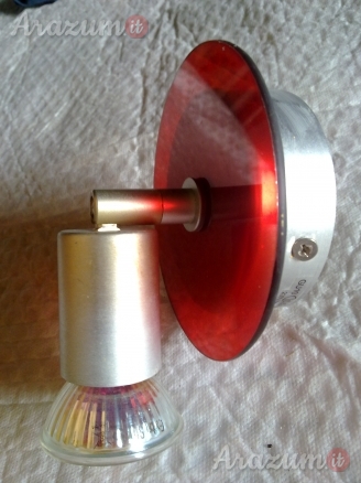 Faretto Alogeno a 220 volt orientabile in vetro e metallo completo di tutto