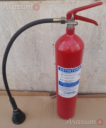 Estintore portatile anidride carbonica CO2 da carica interna 5 kg.