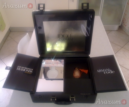 Valigetta Armani Originale 24 ore e porta profumi in pelle