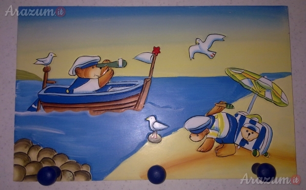 Appendiabiti Quadro da muro a 3 ganci Nuovo
