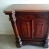 Mobile consolle o porta TV in legno di Noce con ruote sotto