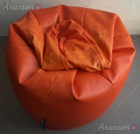 Pouf a Sacco a Pera (o bean bag) Poltrona di colore arancione,
