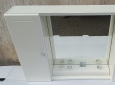 Pensile da bagno Bianco semi-lucido con specchio centrale, due ante laterali