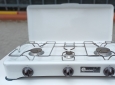 Fornello portatile a gas 3 fuochi marca Parker smaltato Bianco