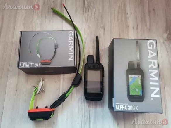 Set Garmin Alpha 300 (dispositivo portatile) e Alpha TT 25 (collare GPS per tracciamento e addestramento cani)